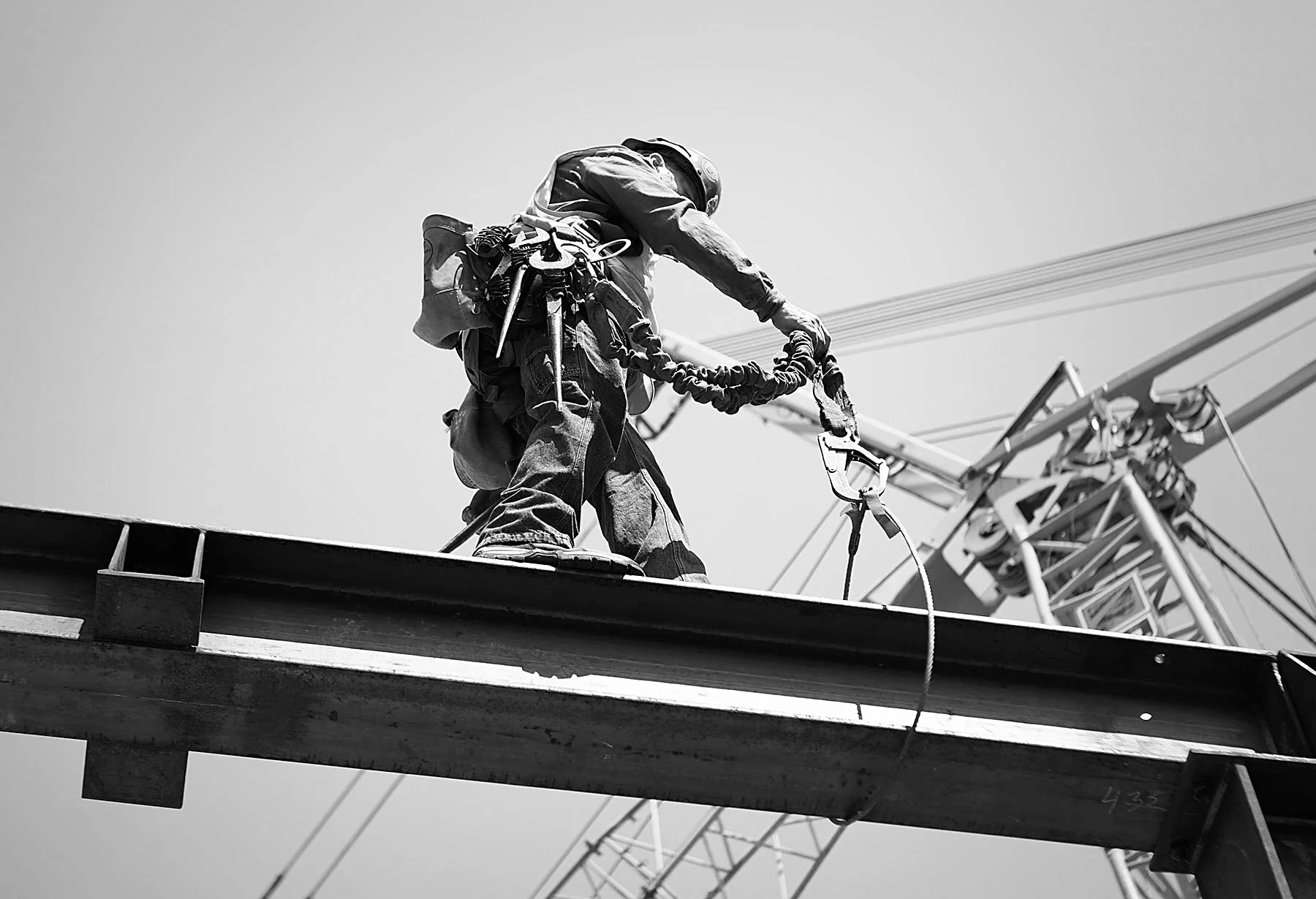 High above Salt Lake city on a construction site.