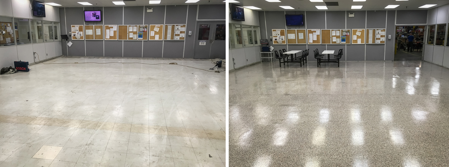 Before & After - Epoxy Decorative Flake System