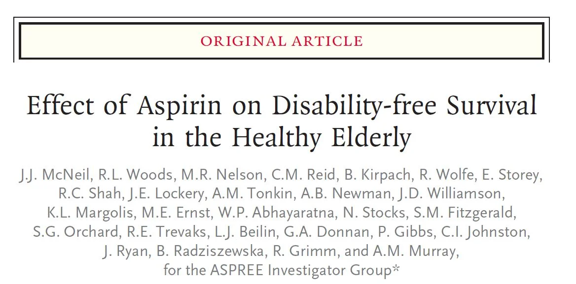 RIP Aspirin for Primary Prevention