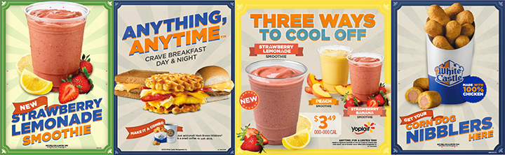 Point-of-sale pieces created by St. Louis advertising agency Cfx Inc. , owned by Chris Frank and Megan Frank.