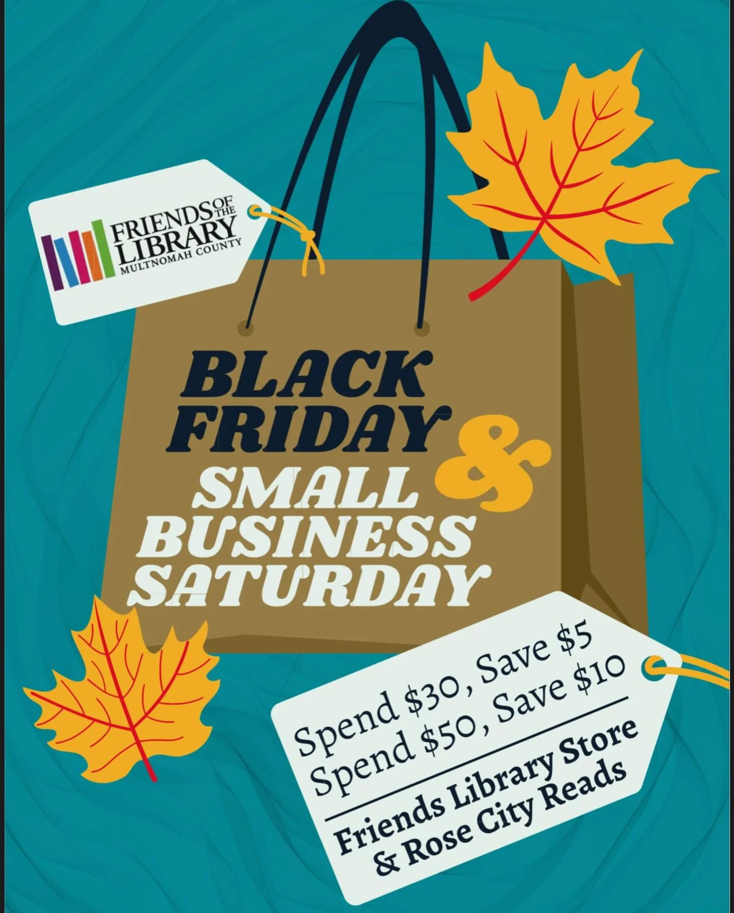 Get a headstart on your holiday shopping. Our prices are super affordable but you can save even MORE! Lots of GIFTS at our Friends Library Store at Central (801 SW 10th Ave.) open Fridays &amp; Saturdays from Noon - 5PM. Rose City Reads (221 NE 122nd