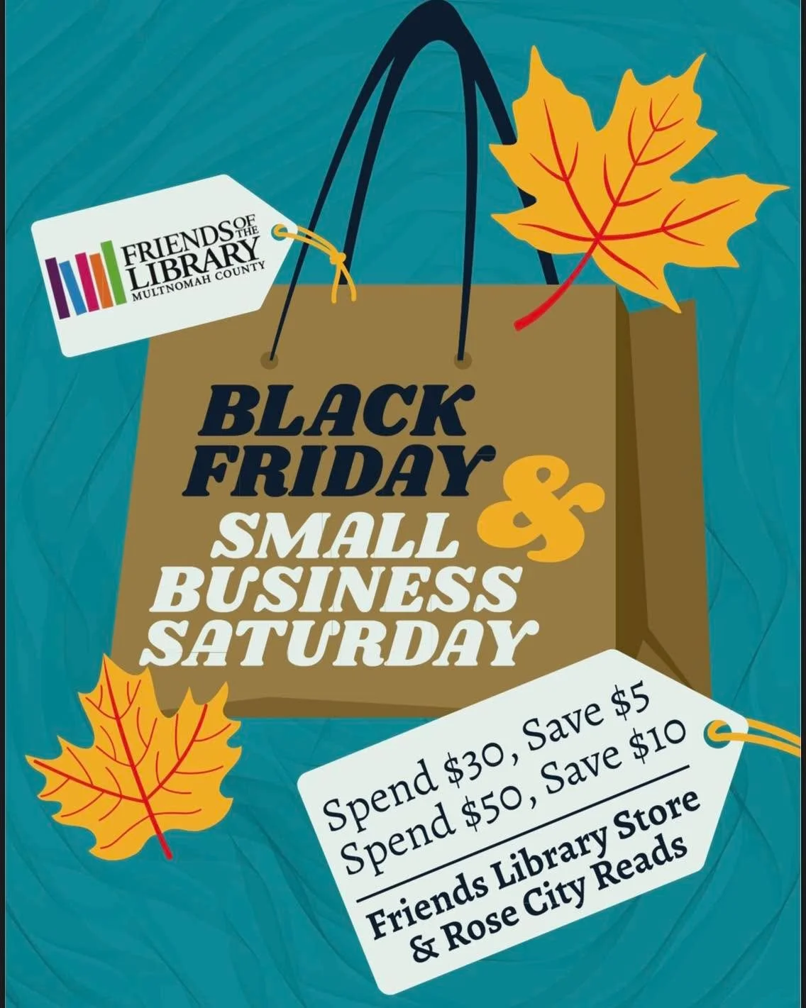 Get a headstart on your holiday shopping. Our prices are super affordable but you can save even MORE! Lots of GIFTS at our Friends Library Store at Central (801 SW 10th Ave.) open Fridays &amp; Saturdays from Noon - 5PM. Rose City Reads (221 NE 122nd