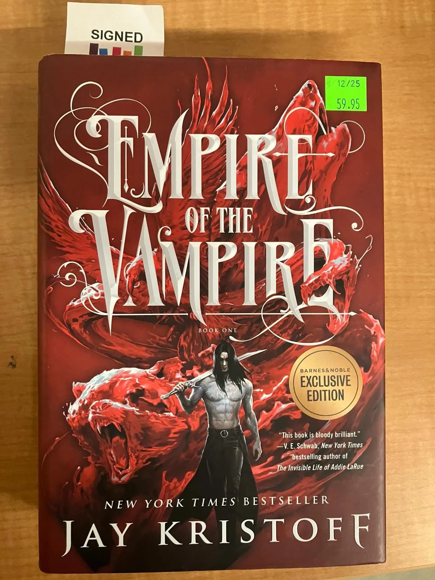 COLLECTORS CORNER FEATURE OF THE WEEK: Signed first edition, first printing copy of Jay Kristoff&rsquo;s Empire of the Vampire! Hardcover, clean pages, and excellent dust jacket. Get it before Daysdeath descends. Price: $59.95 

#signedfirstedition #