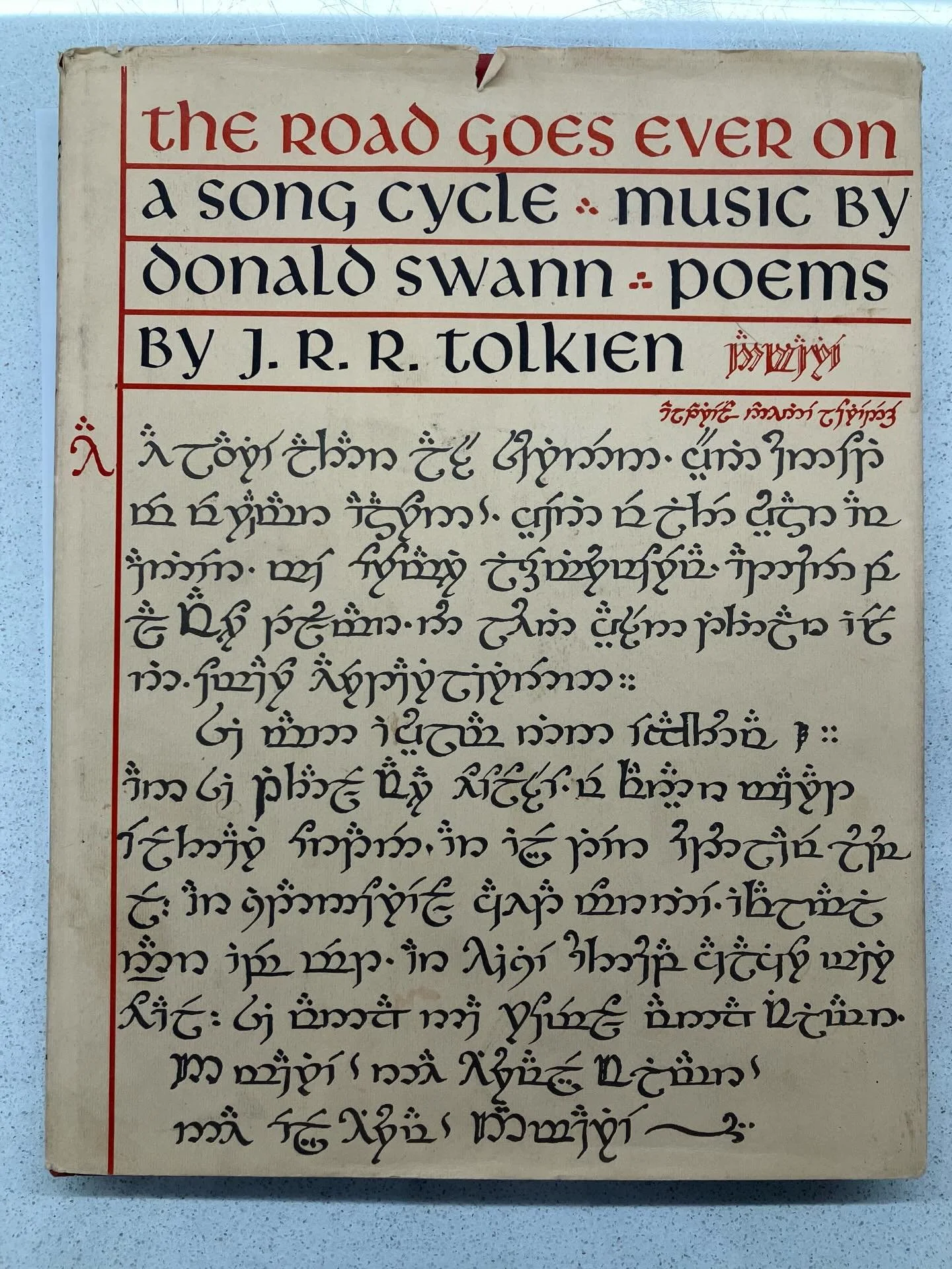 COLLECTORS CORNER FEATURE OF THE WEEK: Rare first edition, first printing copy of The Road Goes Ever On song cycle! This beautiful collaboration between J. R. R. Tolkien and Donald Swann contains seven of Tolkien&rsquo;s hymns from The Lord of the Ri