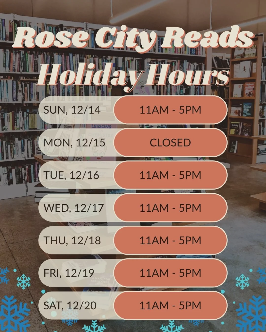 Friends of the Library will observe Expanded Holiday Hours for BOTH STORES! Please plan your shopping accordingly. 📚🎁