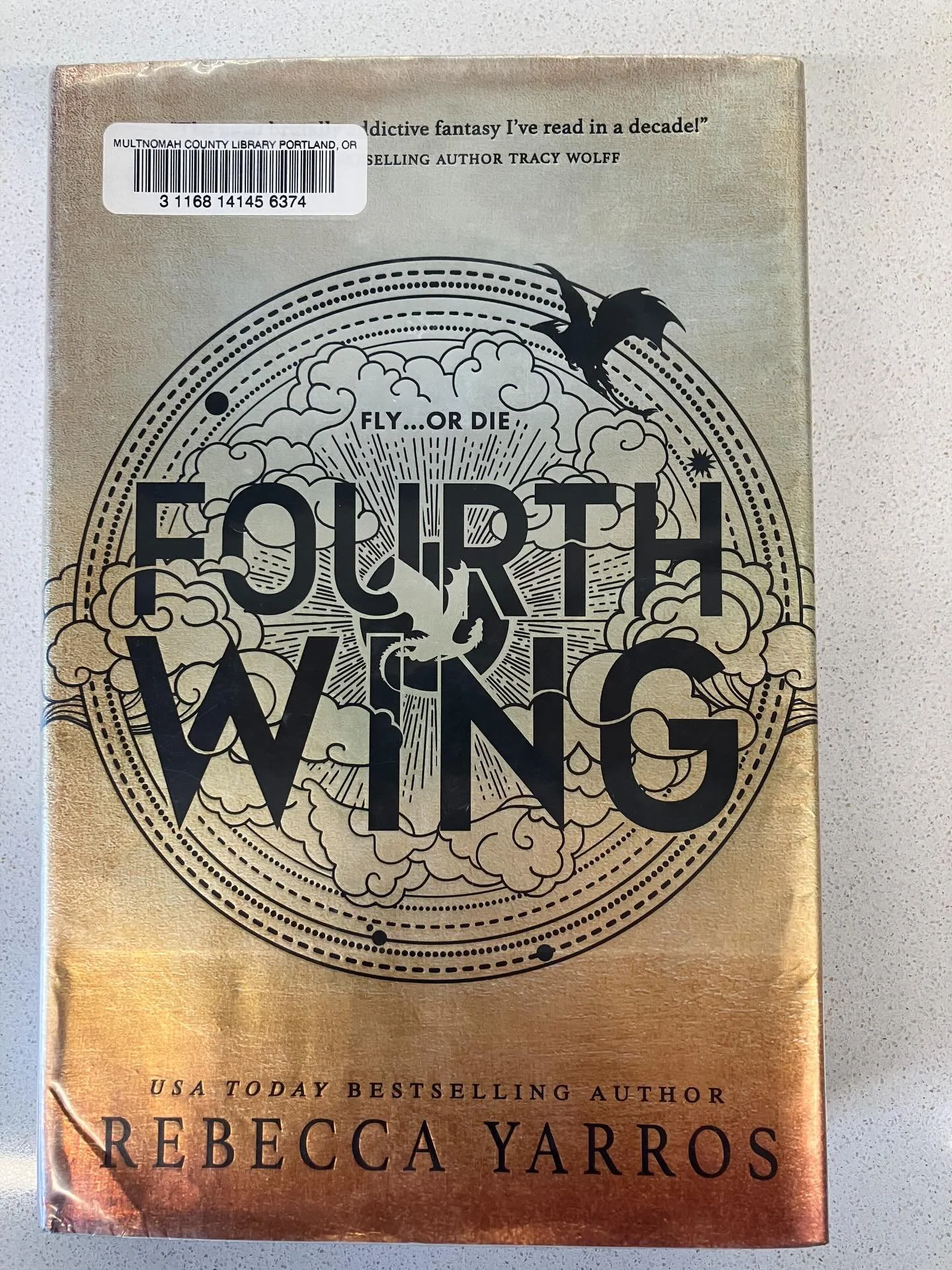 COLLECTORS CORNER FEATURE OF THE WEEK: Very rare first edition, first printing of Rebecca Yarros&rsquo; Fourth Wing with original sprayed edges! This ex-library copy has been well-loved by the aspiring Dragon Riders of Portland (it&rsquo;s in fair co