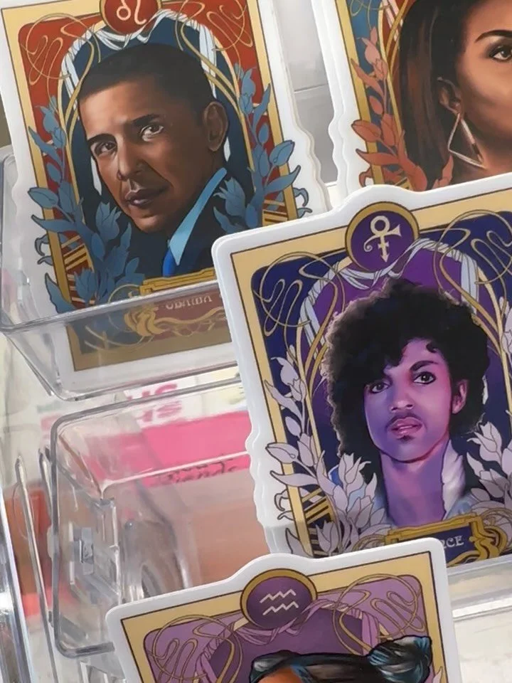 Support a local artist this Black History Month and shop our selection of stickers and cards featuring notable figures from @blackzodiacprints . 

#blackzodiacprints #blackhistory #blackexcellence #portland #portlandbookstore