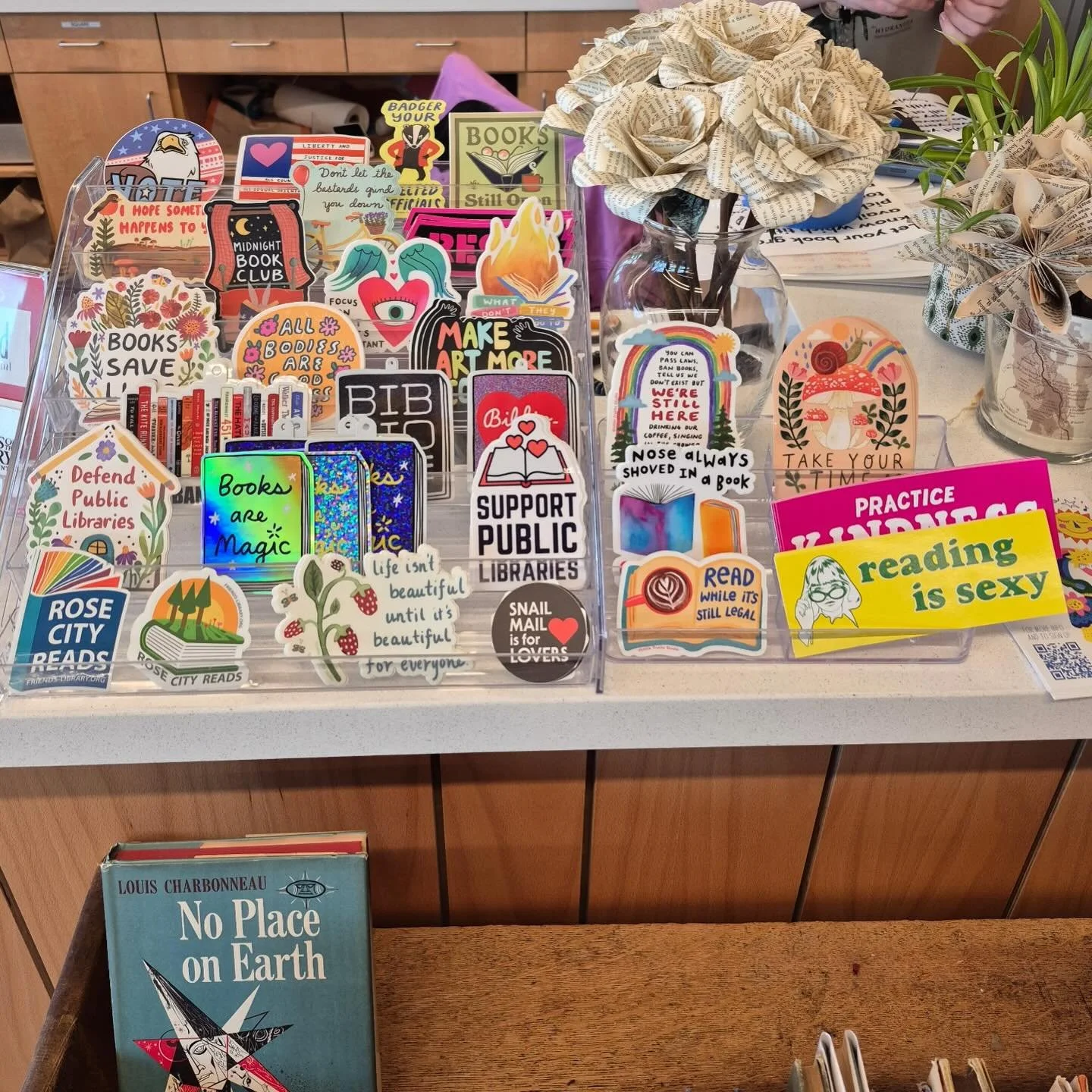 Have a bare spot on your water bottle? Rose City Reads has a fresh restock! Come shop our new sticker collection TUES-SAT 11AM-5PM.