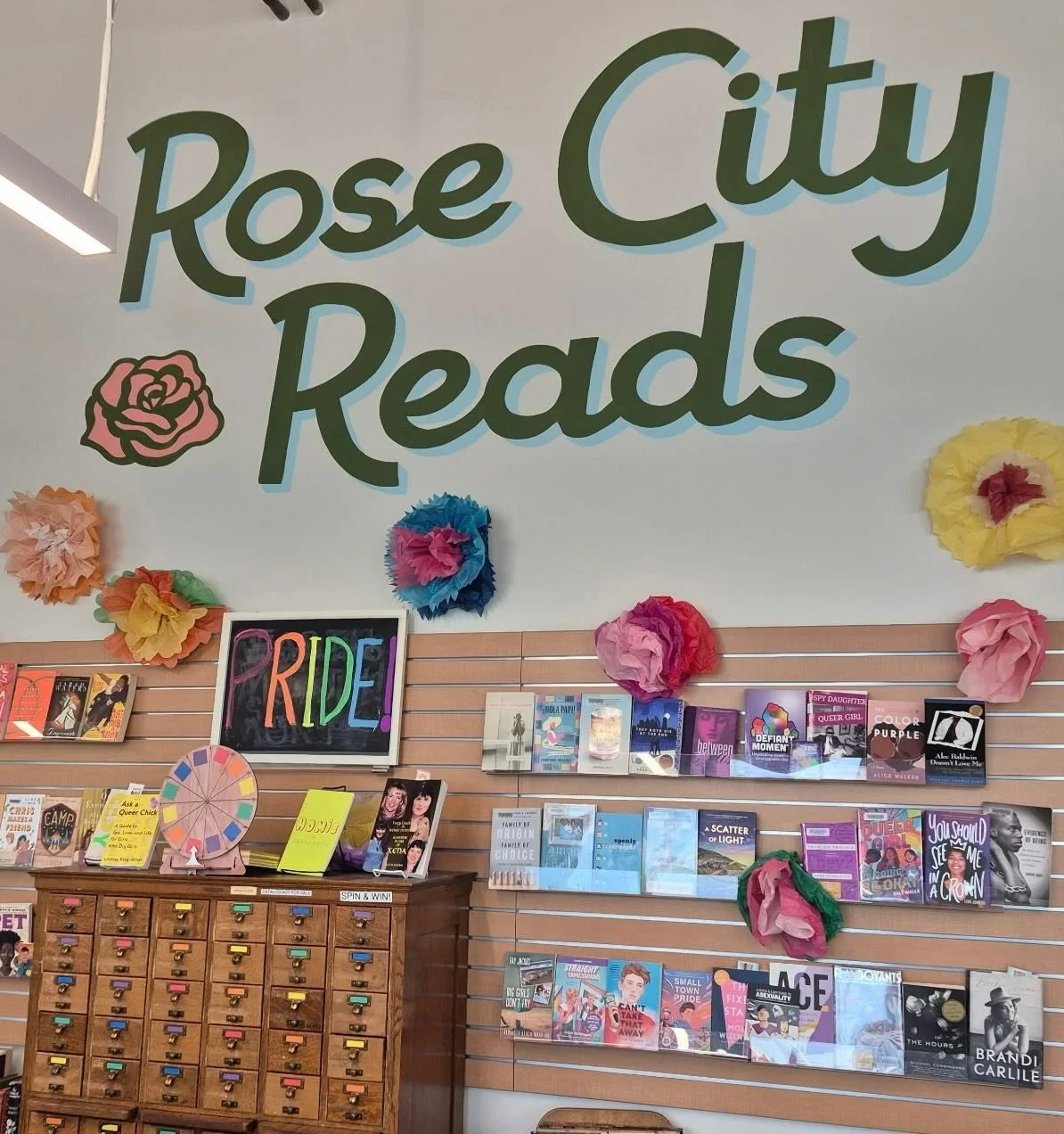 WE ARE PRIDEFUL WITH OUR DISPLAYS! COME SEE FOR YOURSELF. 🌈

Rose City Reads: 221 NE 122nd Ave, Tues-Sat from 11am-5pm

Friends Library Store at Central: 801 SW 10th Ave, Fri - Sat from noon-5pm