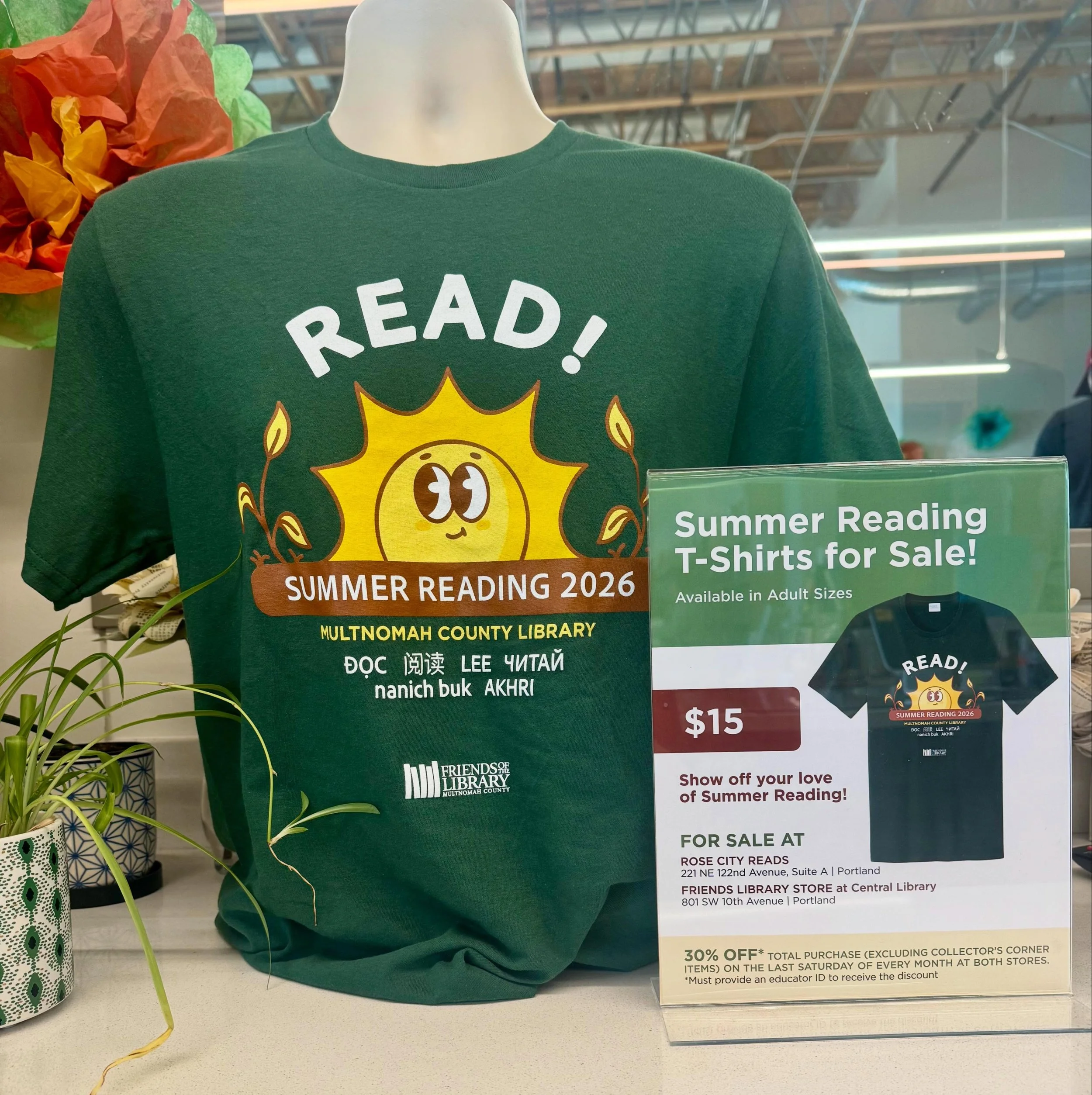 DID YOU KNOW THAT FRIENDS OF THE LIBRARY FUNDS THE READ 4 LIFE ADULT SUMMER READING PROGRAM? GET YOUR $15 T-SHIRT FROM FRIENDS LIBRARY STORE OR ROSE CITY READS SOON! LIMITED INVENTORY
https://multcolib.org/read-4-life-adult-summer-reading

#summerrea