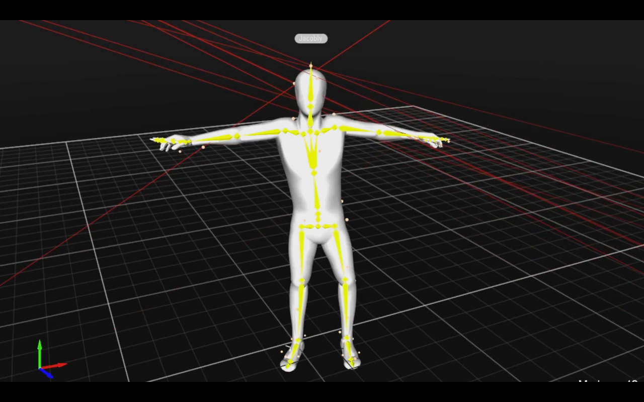 3D Model of Zach in Motion Capture Software