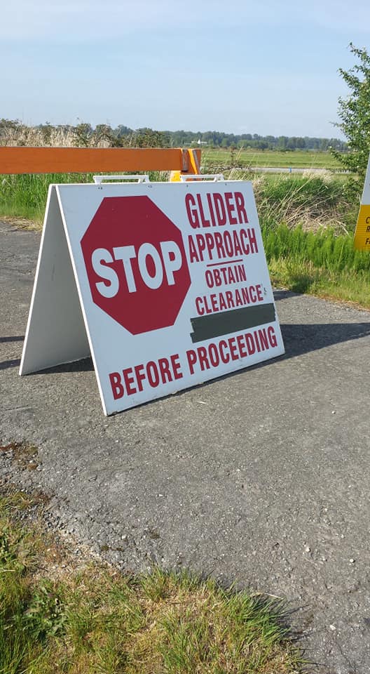 When you see this sign…STOP!!!! Until a Gliding Operations Officer escorts you onto the airfield. Parents must wait here during the gliding session if they stay.