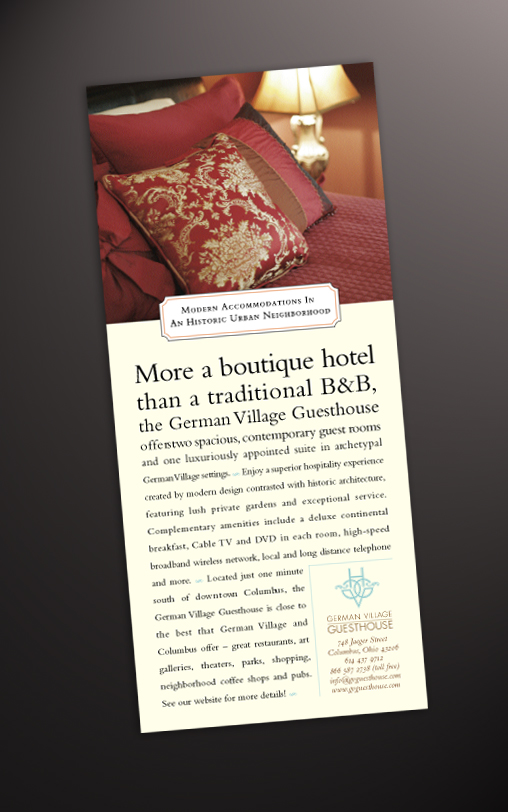 German Village Guesthouse Rack Card