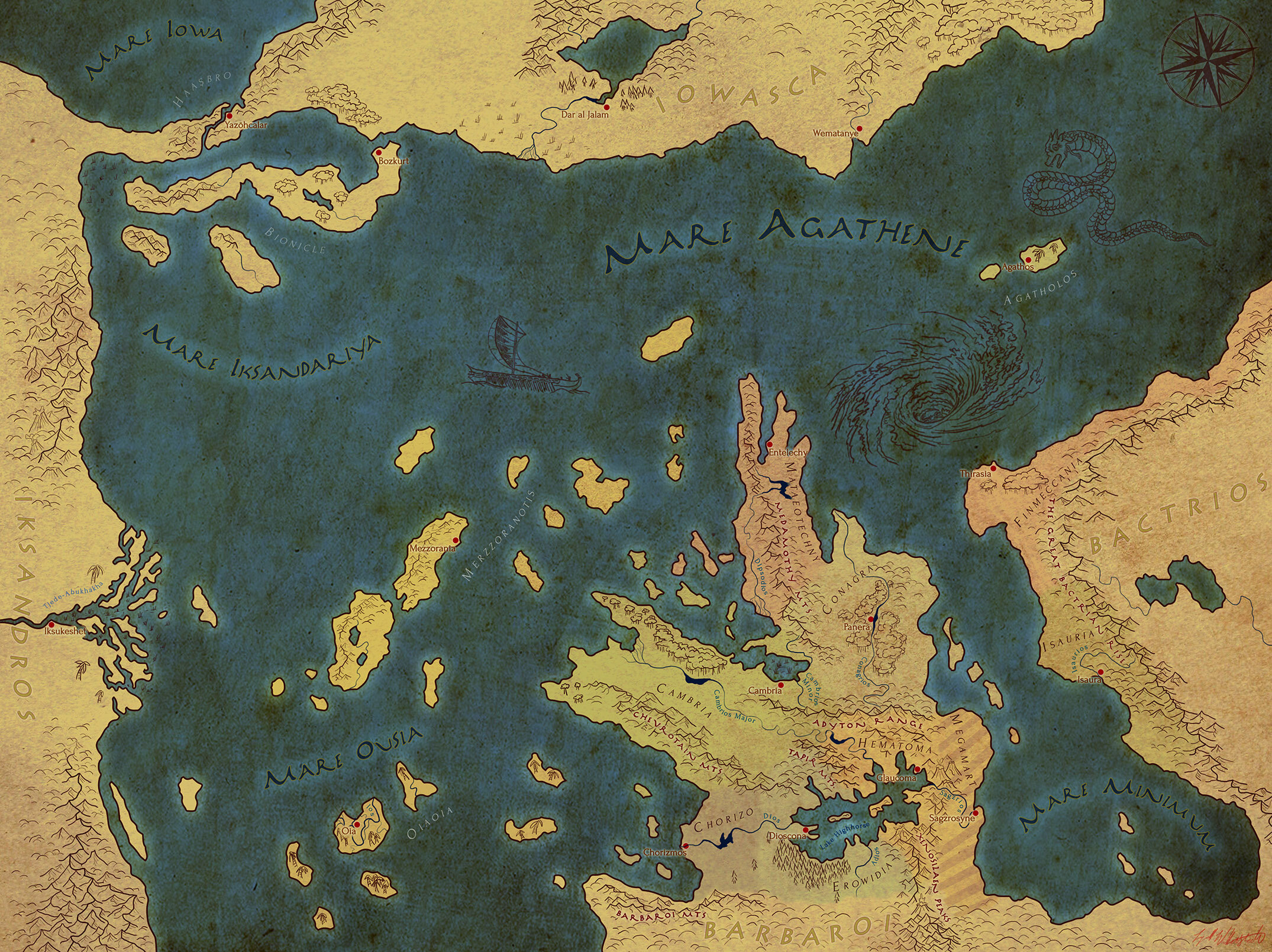 Dungeons & Dragons Fantasy Map based on Ancient Mediterranean/Greek civilization