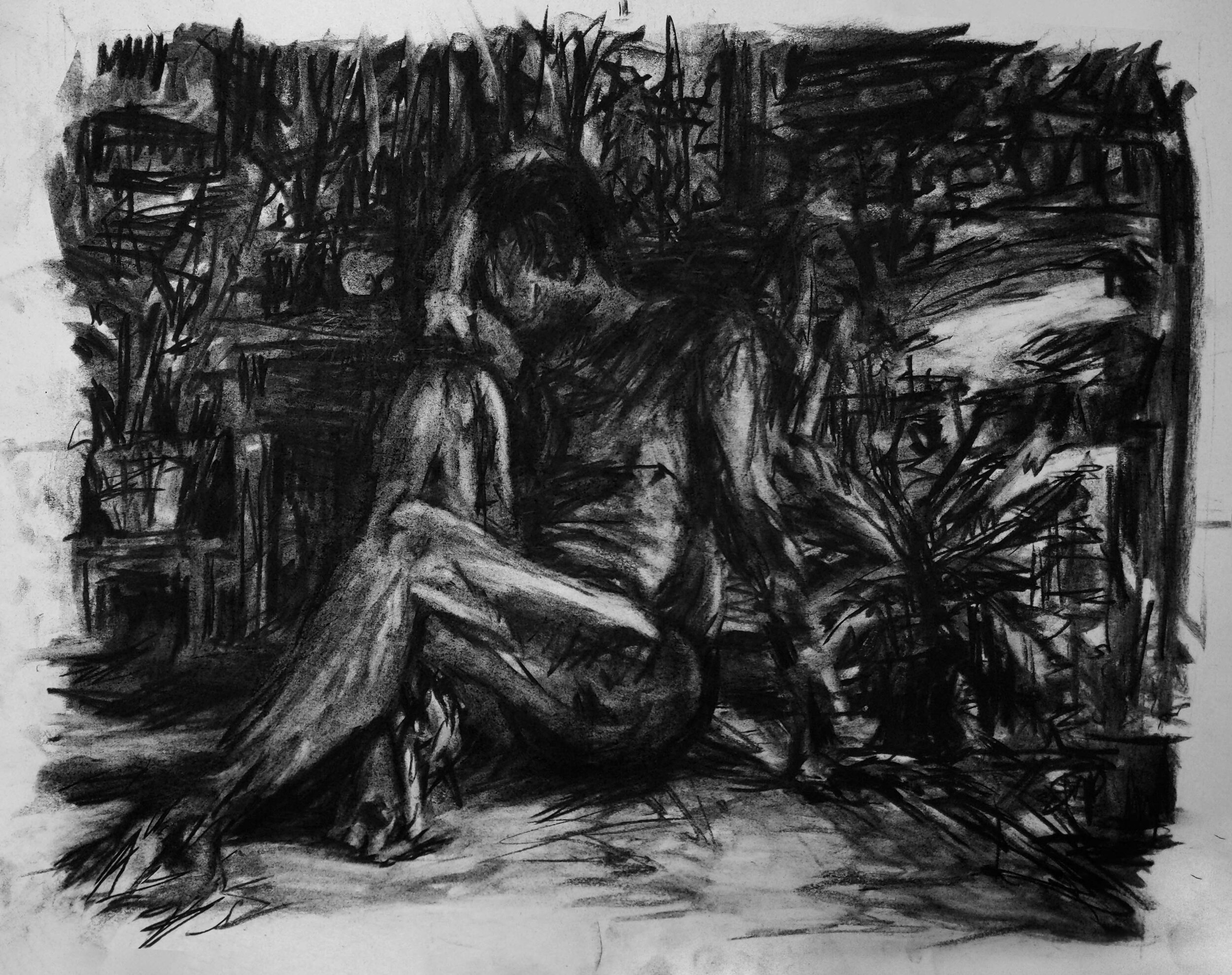 "Figure with Plants"