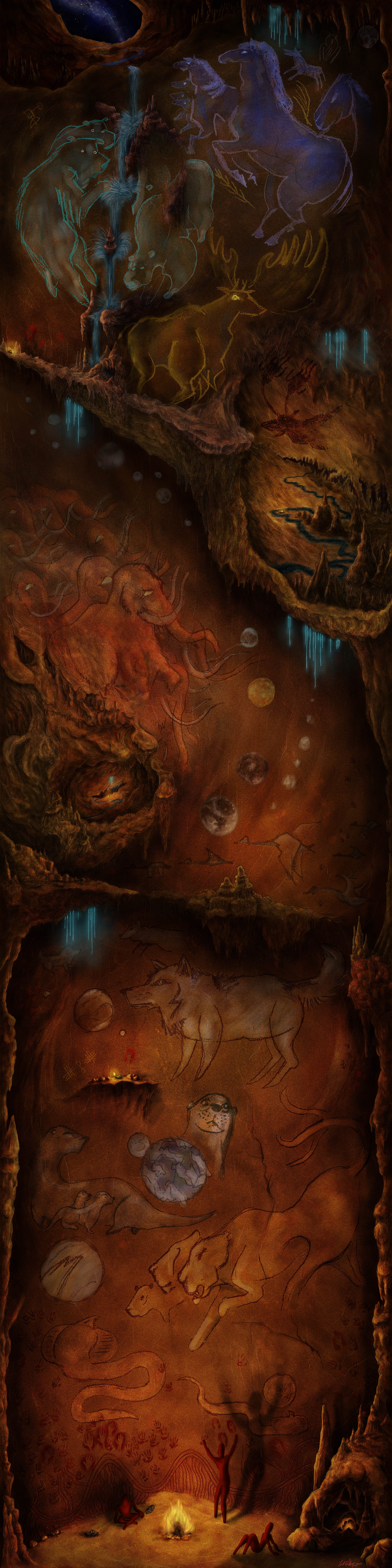 Solar System Cave Painting