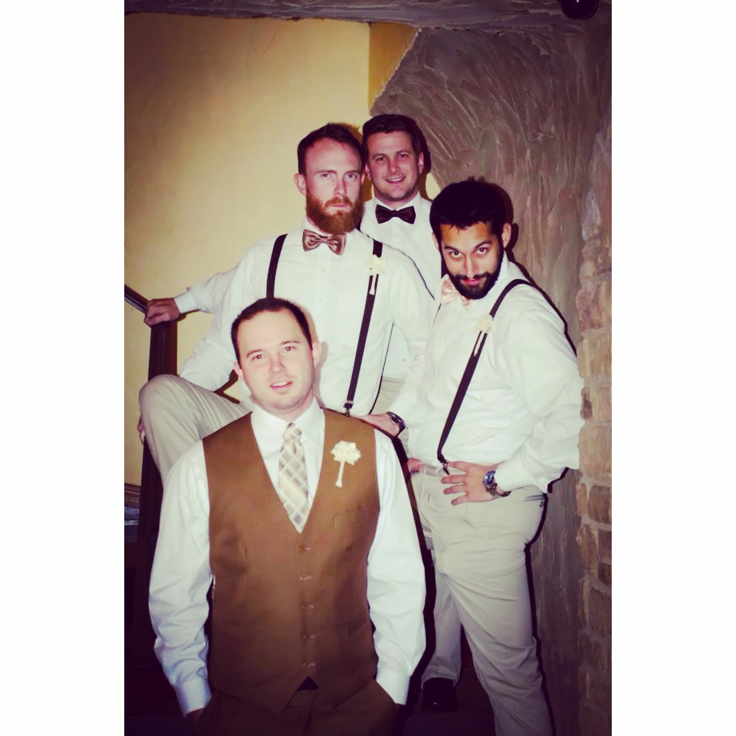David, Brad Stair, Adam Nichols, and Mark Bivins. Taken at Brad's wedding in Oklahoma City, Oklahoma. 