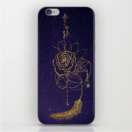galaxy art gold foil bad wolf phone case