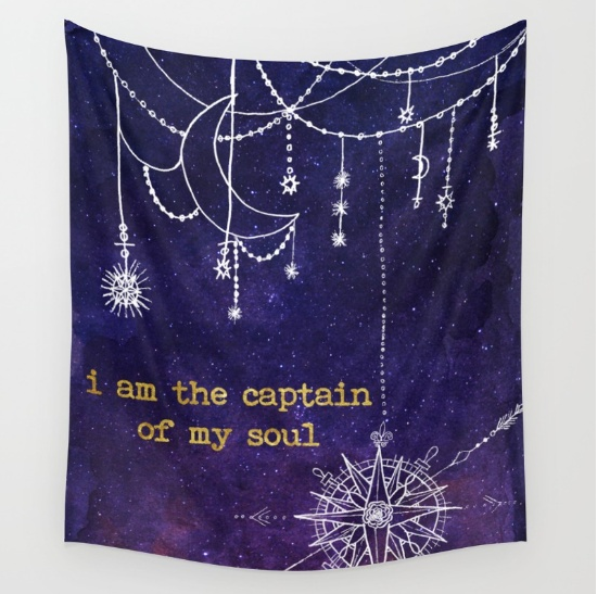 captain of my soul galaxy art tapestry
