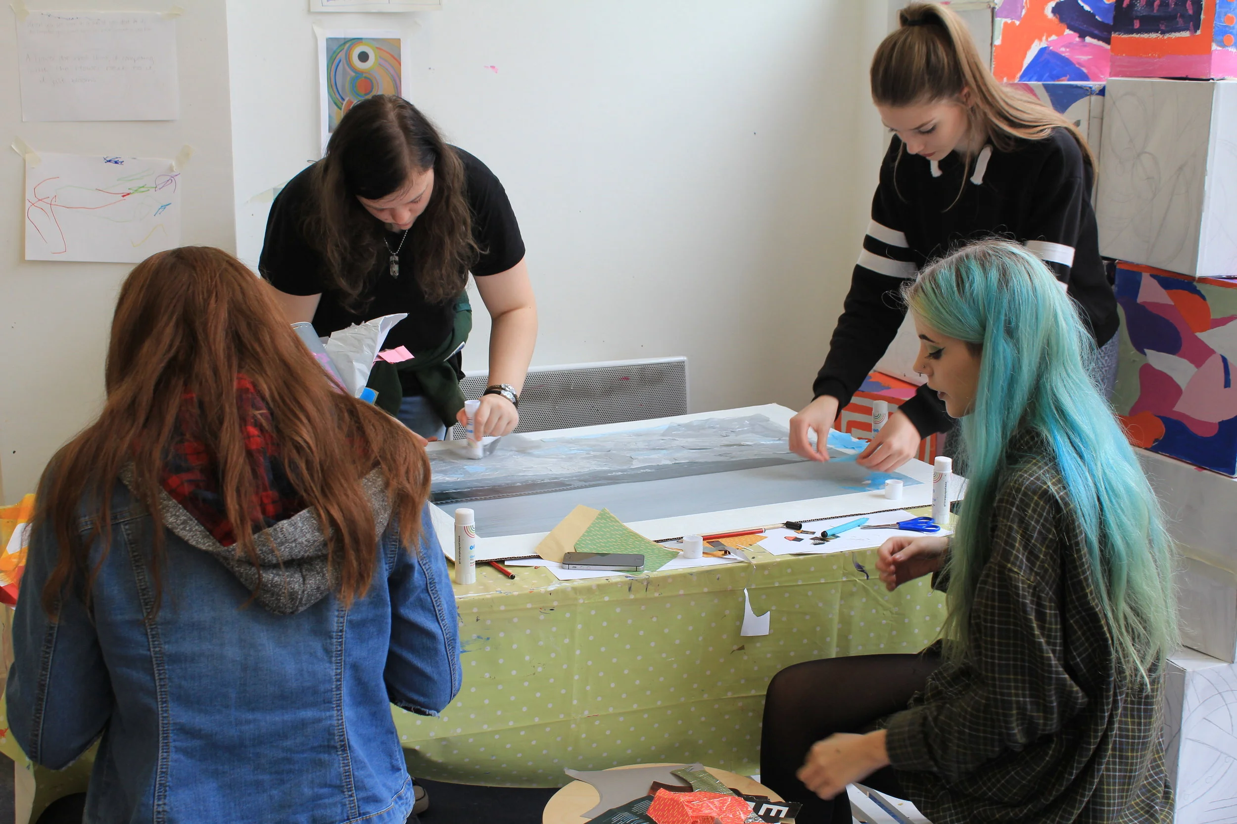  Folkestone Triennial Future Folkestone Collage with Secondary School students inspired by  Richard Woods ‘  Holiday Home’  