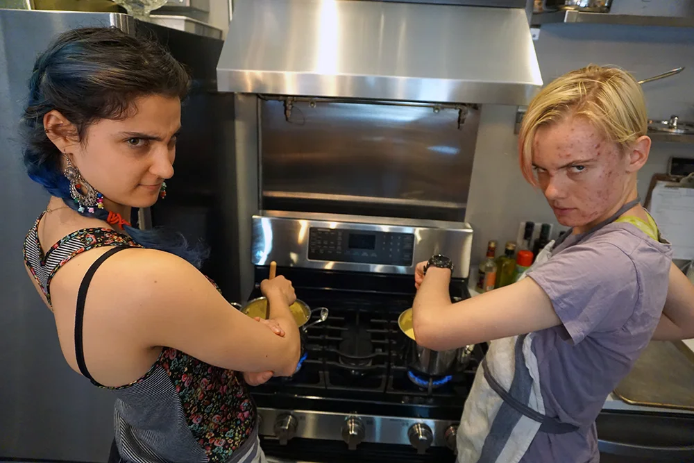 Rin and Sara in the Risotto-Stir Intern Face-Off 