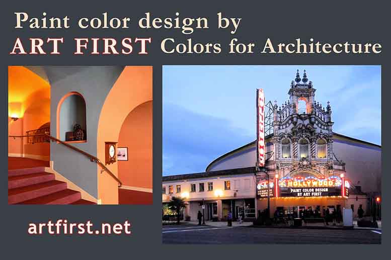 Interior and exterior custom paint colors for the Hollywood Theatre