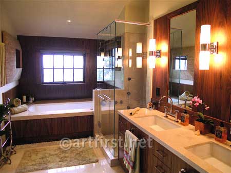 Interior design for luxurious modern bathroom