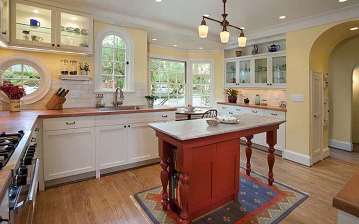 A Kitchen remodel in the French Country style by Mary McMurray of Art First Colors.