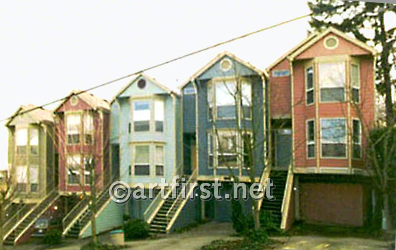 Charming multi-color row houses