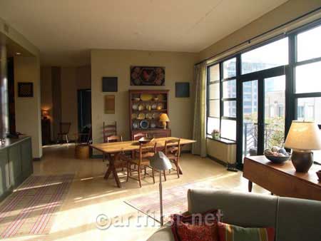 Dining next to kitchen area