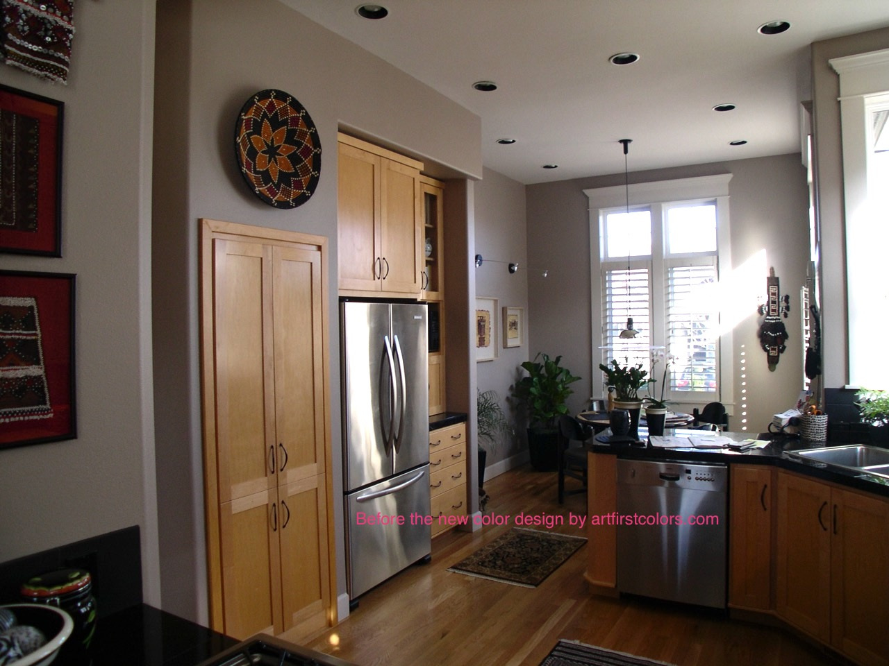  A bland Kitchen before Art First Colors improved it 