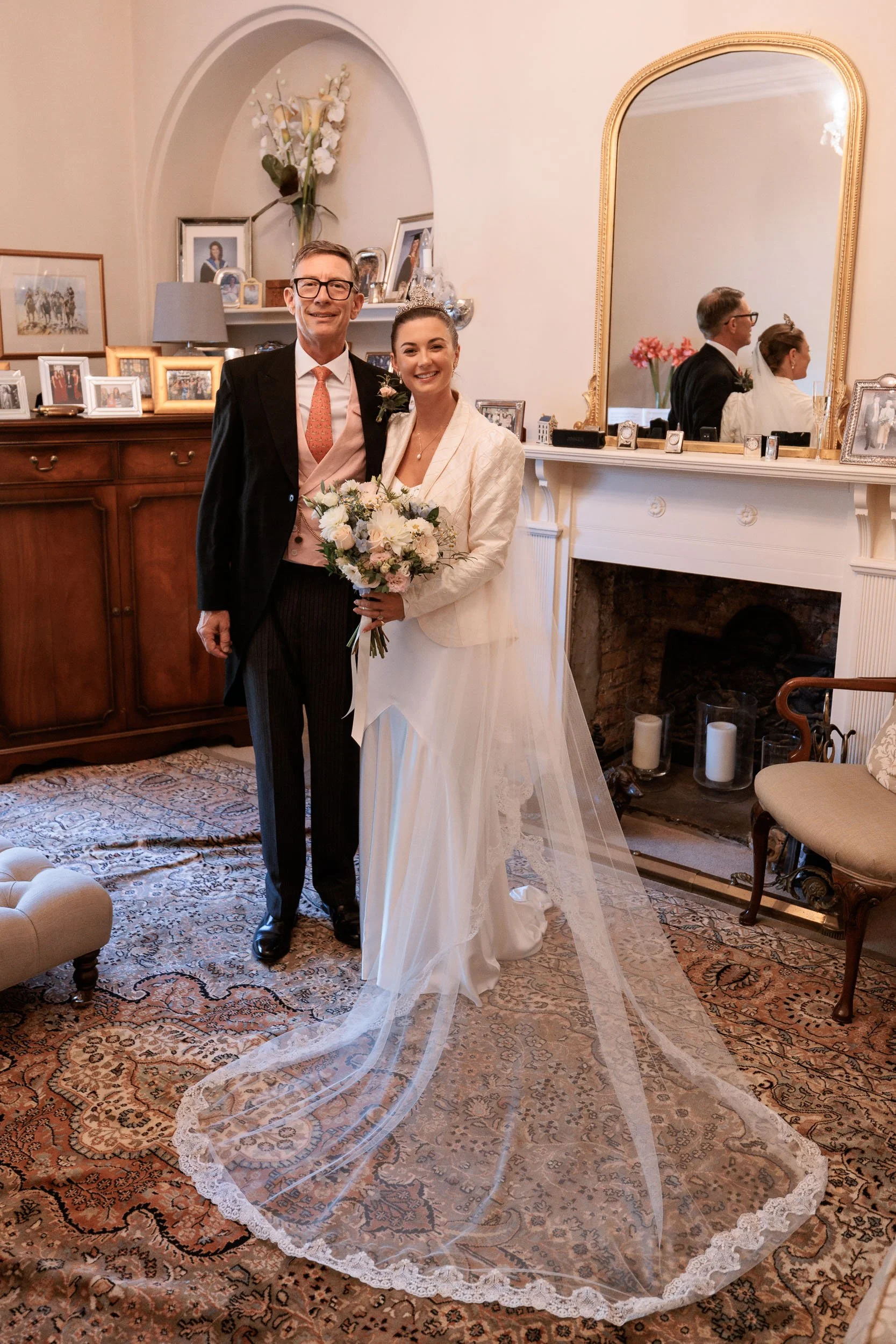 Bridal portrait of Alicia before her wedding ceremony at York Minster.