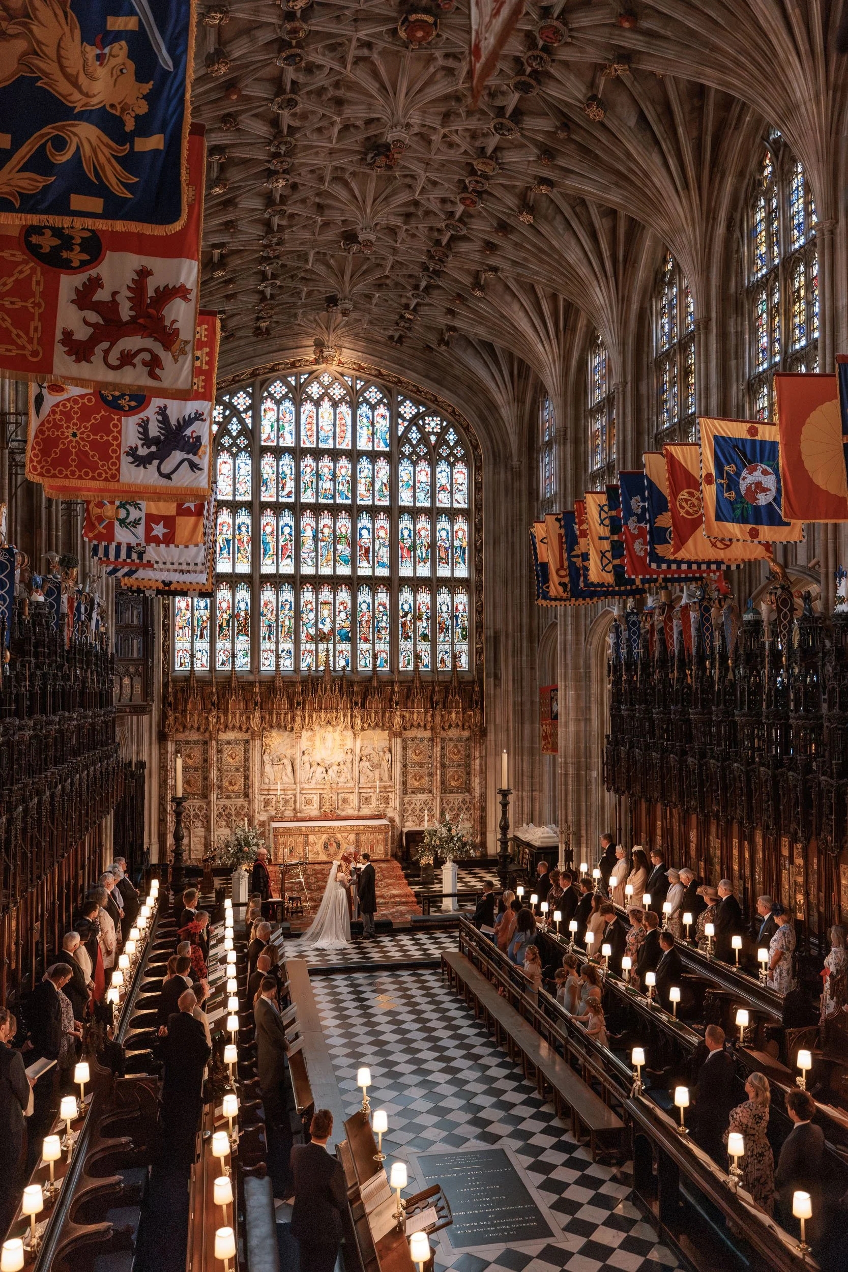 Bride and Groom in the Quire at St George’s Chapel, Windsor Castle