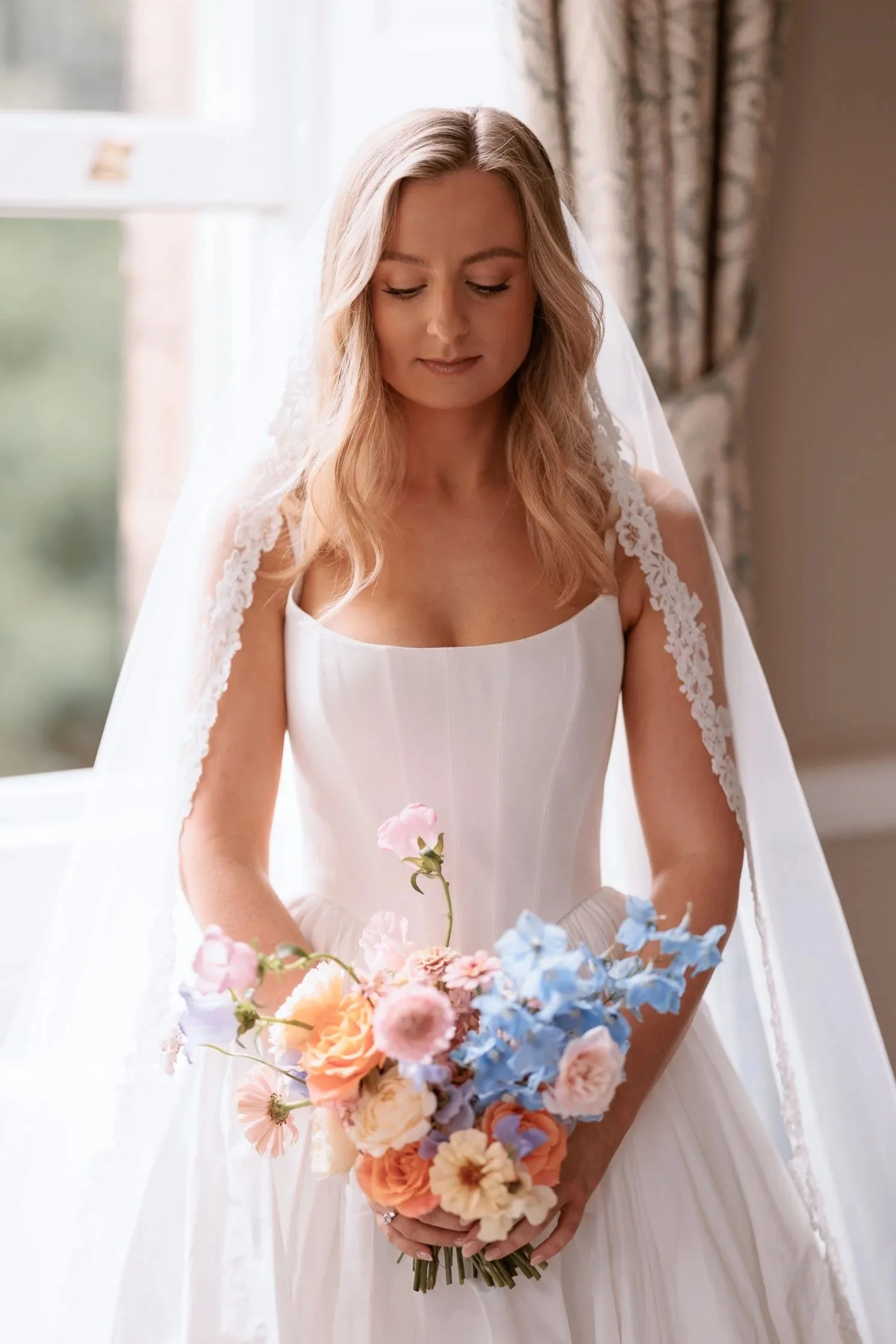 Bridal suite portrait during preparations at the Main House at Middleton Lodge.