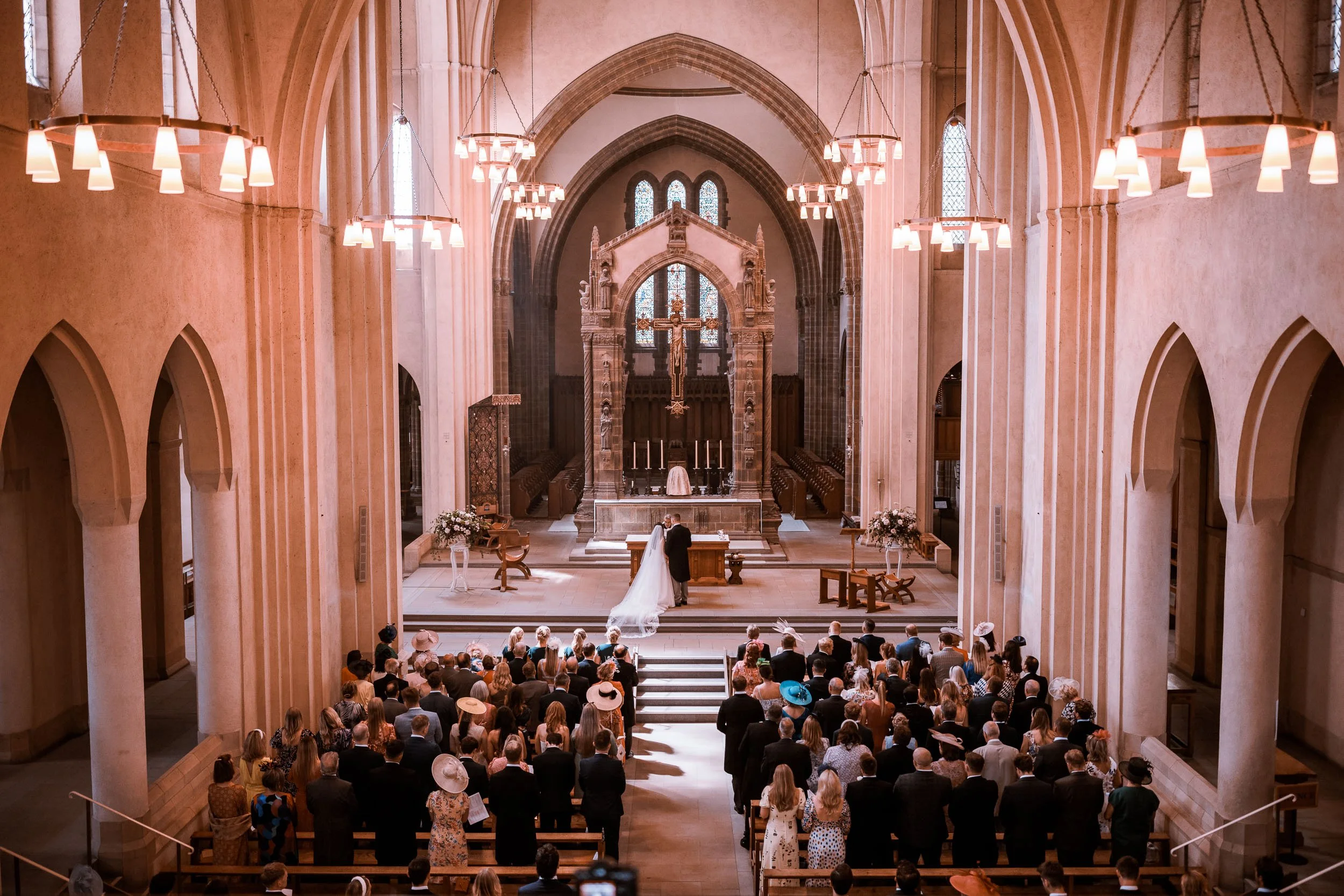 Wedding photography at Ampleforth Abbey Church, a magnificent historic setting in North Yorkshire.