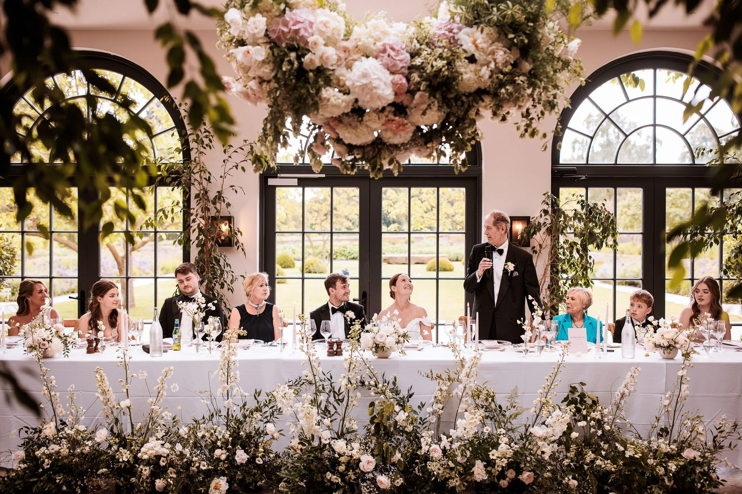 Wedding breakfast in the Fig House at Middleton Lodge.
