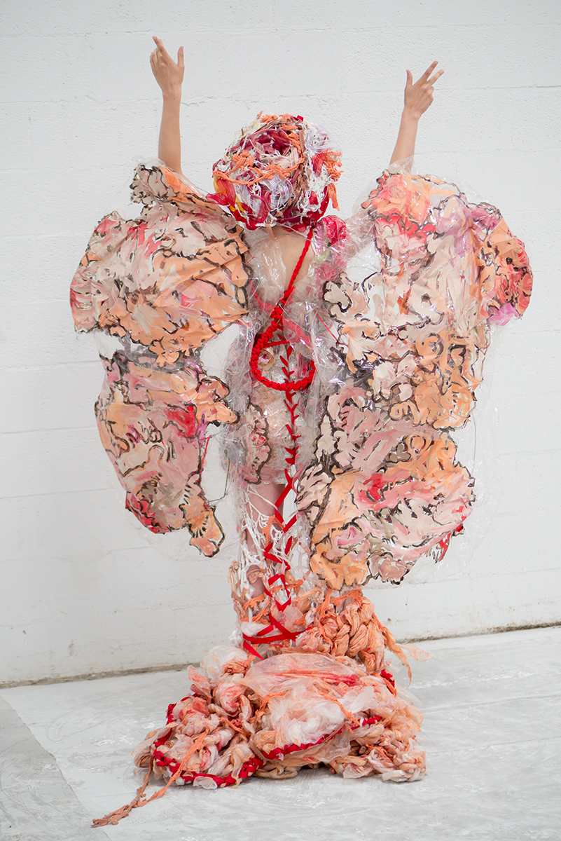 Meat Market Gown and Wings in collaboration with Stephanie Sherwood Model: Carrie Rebecca Armellino Photographer: Jesus Martinez-Rizo