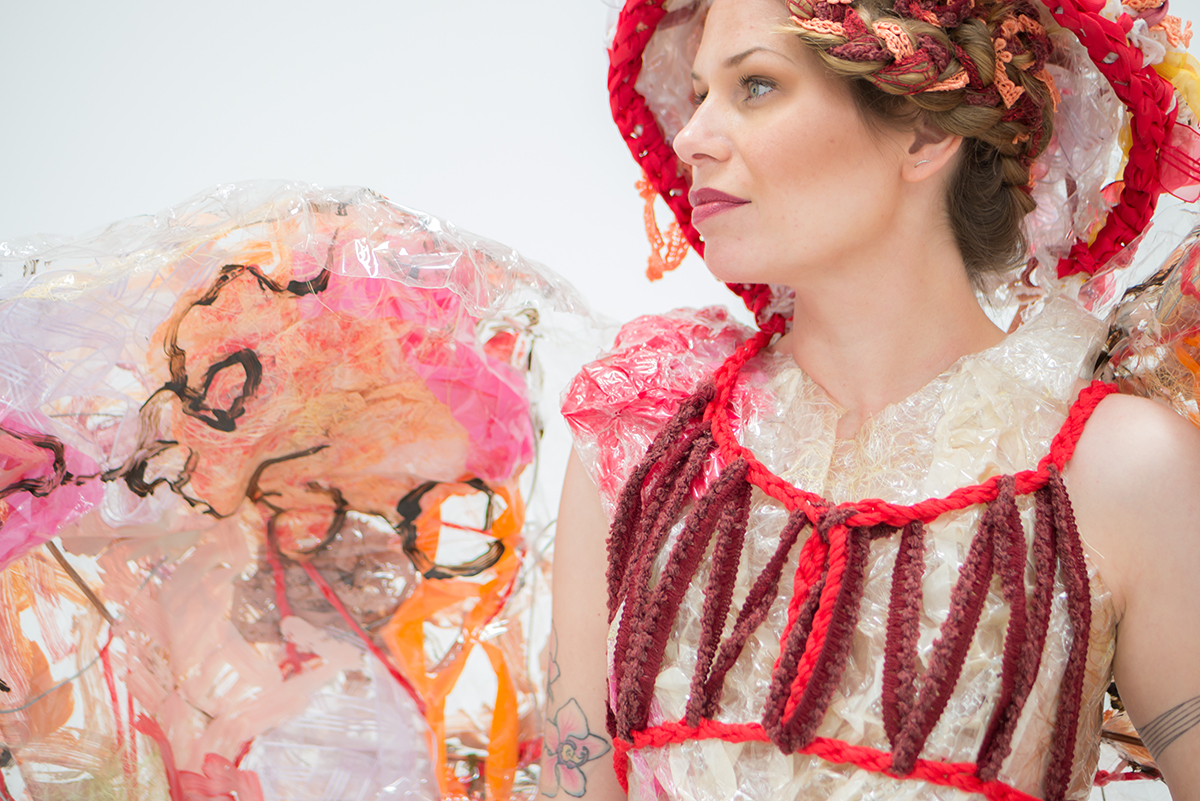 Meat Market Gown and Wings in collaboration with Stephanie Sherwood Model: Carrie Rebecca Armellino Photographer: Jesus Martinez-Rizo