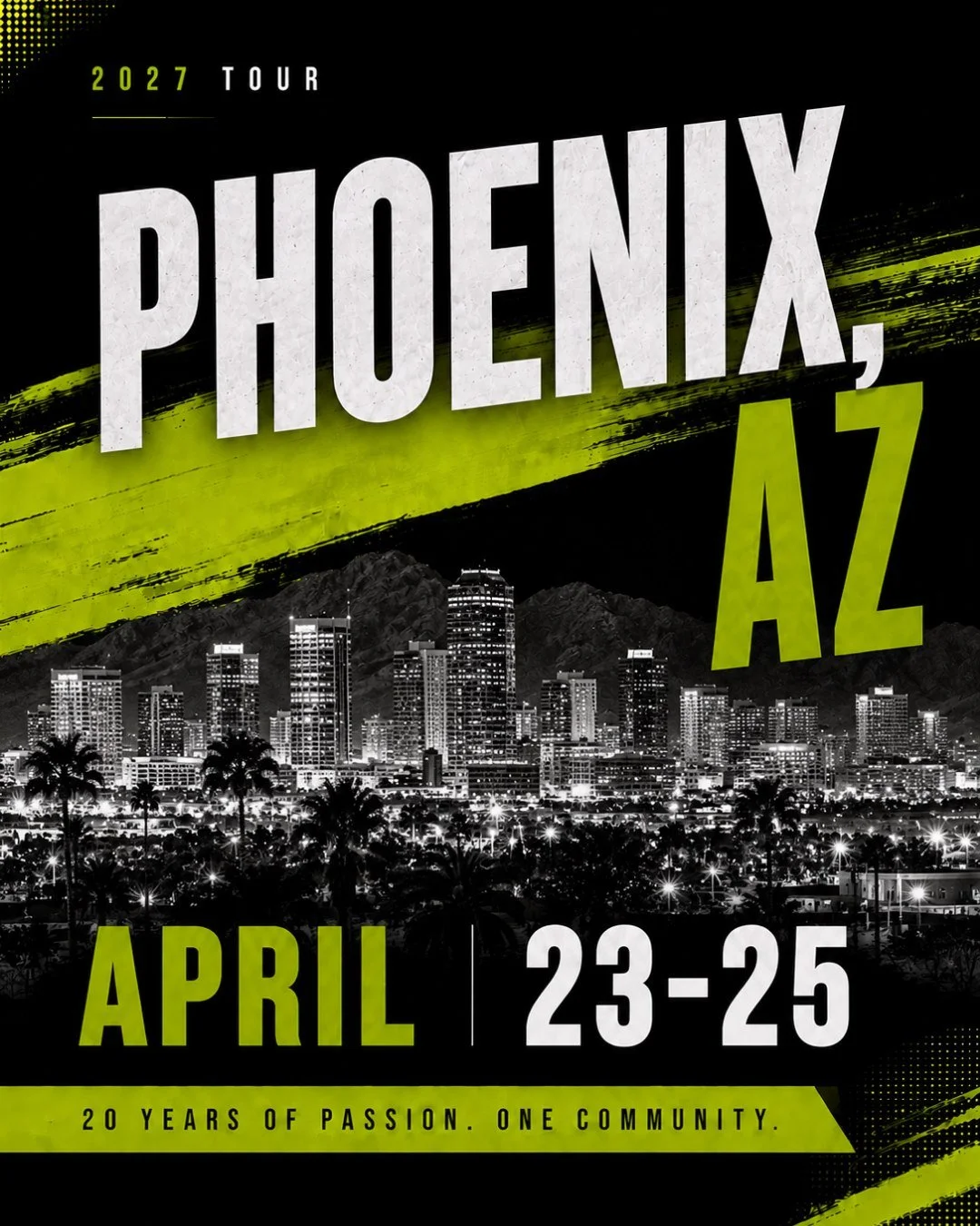 We can't wait to dance with you PHOENIX! ✨ 💚
Event will be held at the beautiful @hilton.scottsdale 
Reserve hotel rooms and get all event details at fluiddance.com/phoenix. 

#FluidDance #dancecompetition #danceconvention #2027Tour #Season20
