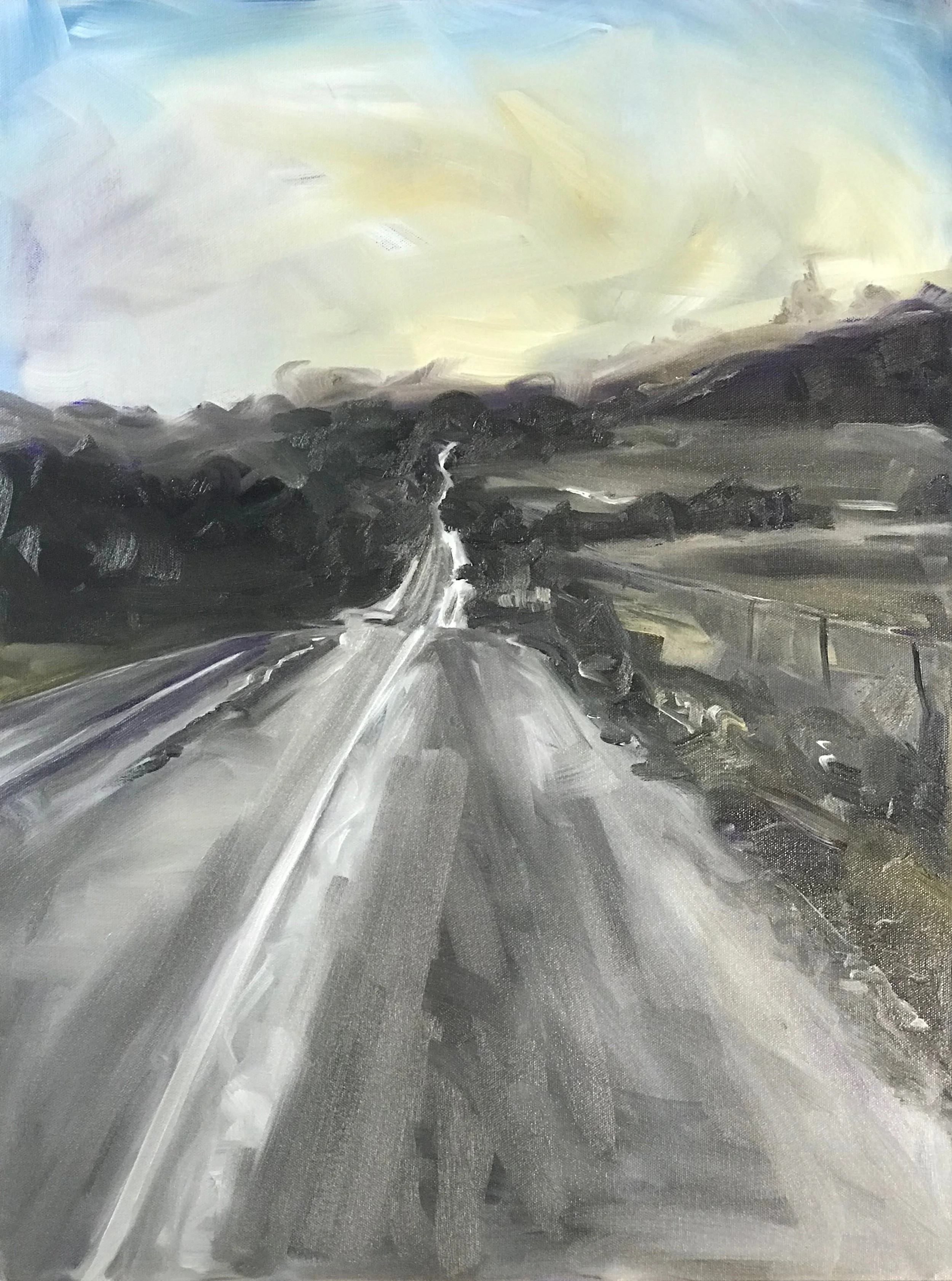 Silver Road, oil on 18x24 panel, $864