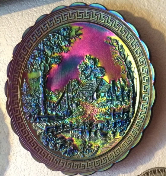 Azur (has all the colors of the rainbow including yellow); purple base glass