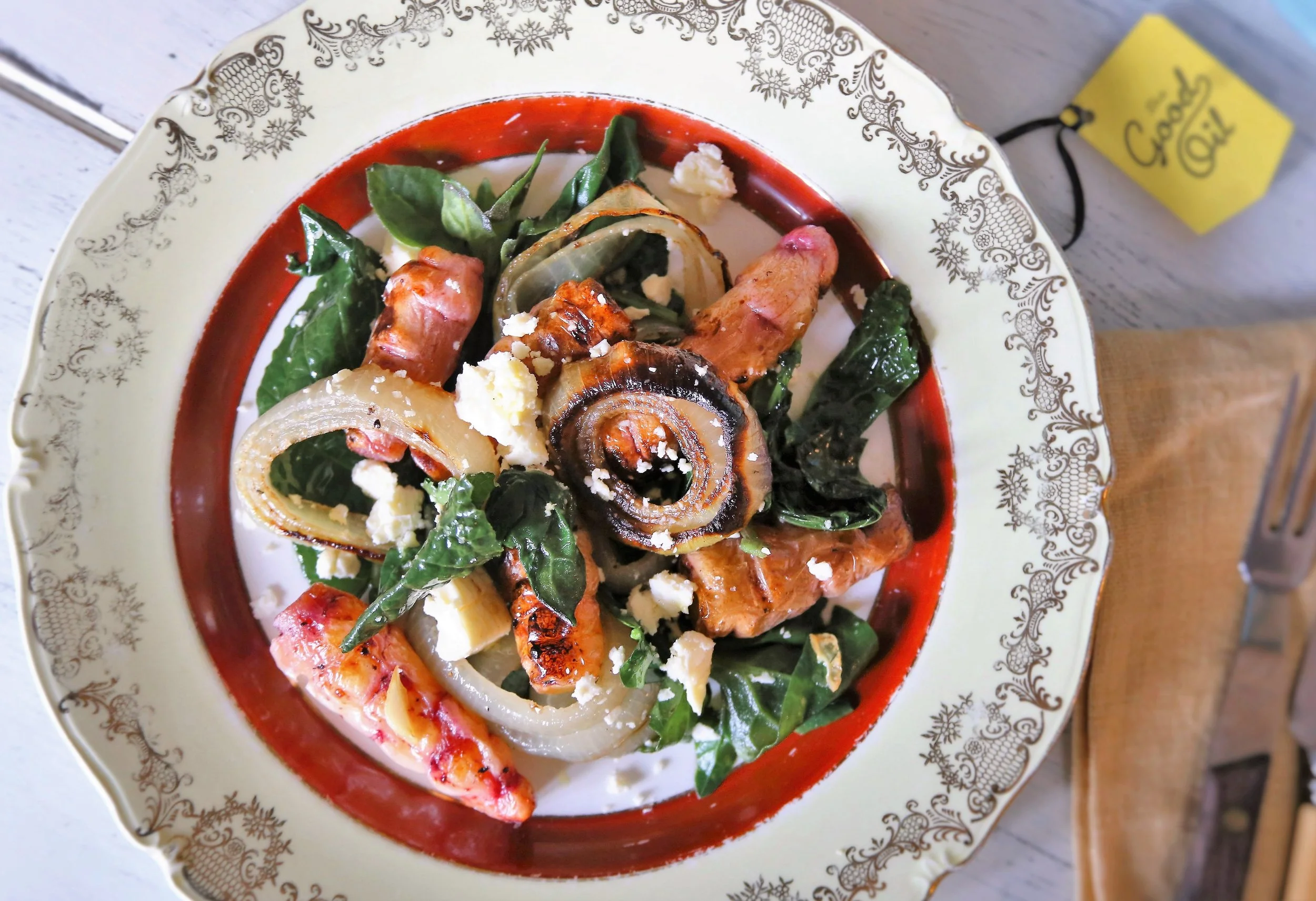WARM YAM, ONION AND WINTER LEAF SALAD