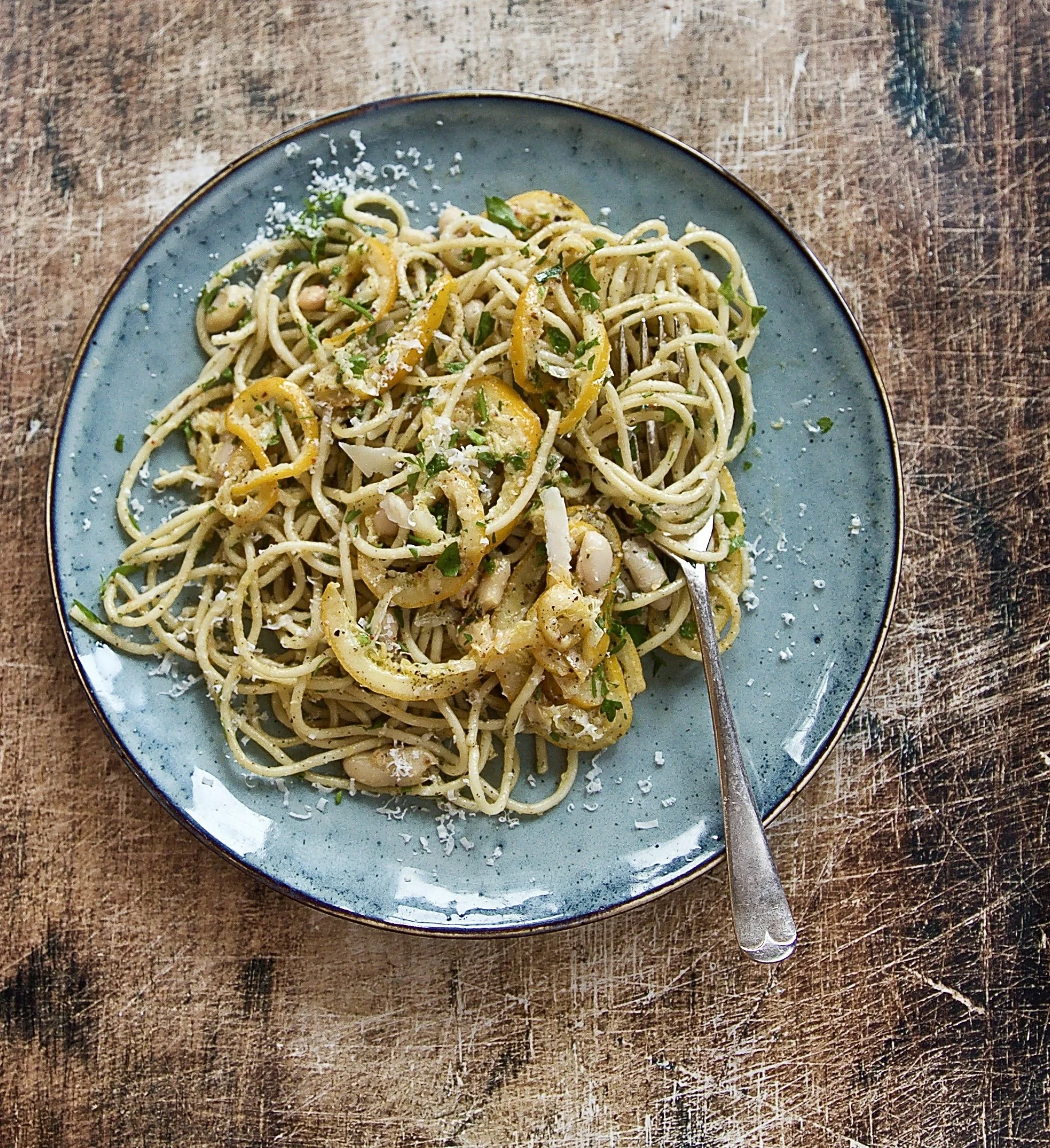 LEMON AND BEAN SPAGHETTI