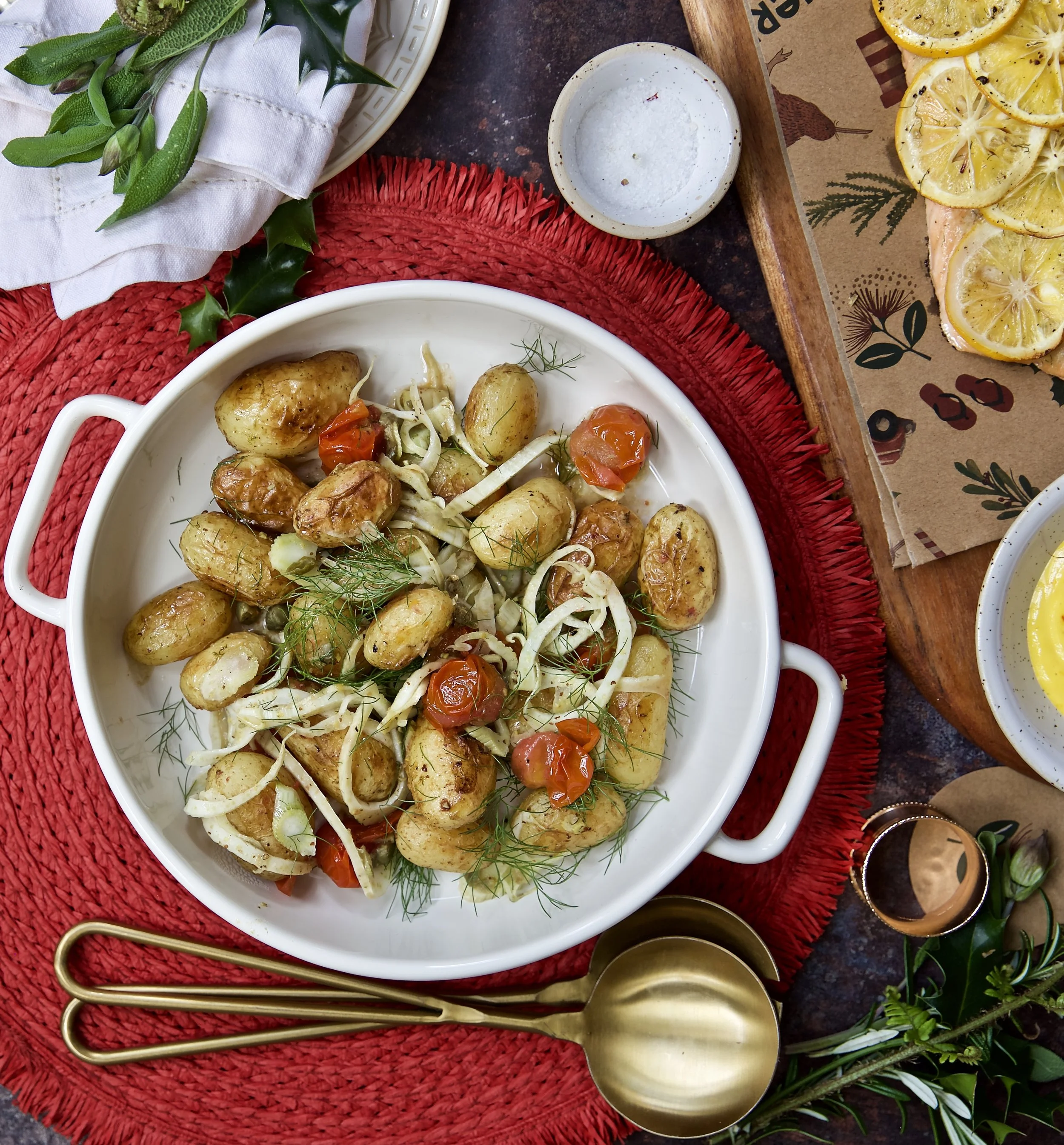 ROASTED BABY POTATO, CHERRY TOMATO, FENNEL SALAD