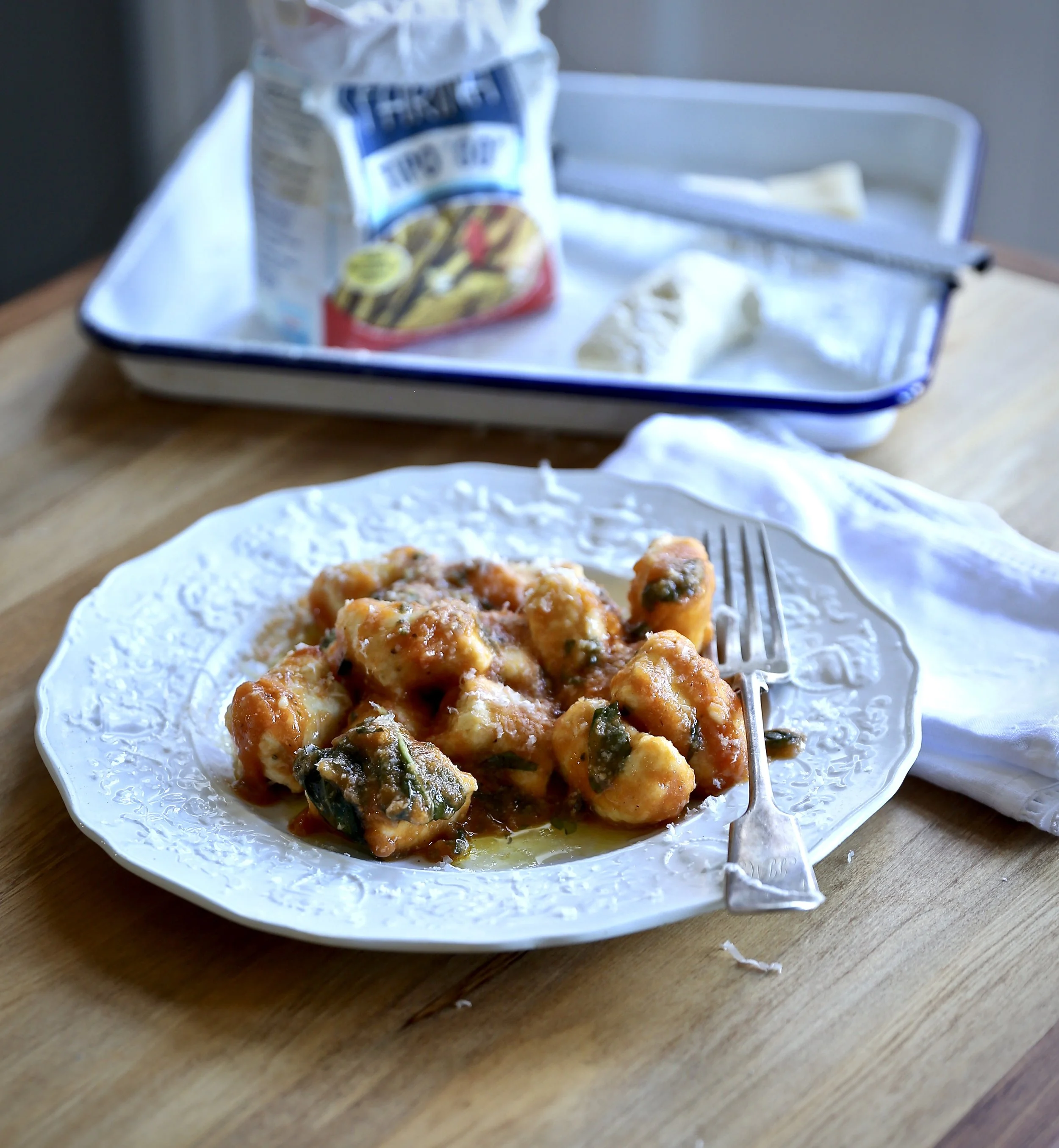 Ricotta Gnocchi with Quick Tomato &amp; Basil Sauce
