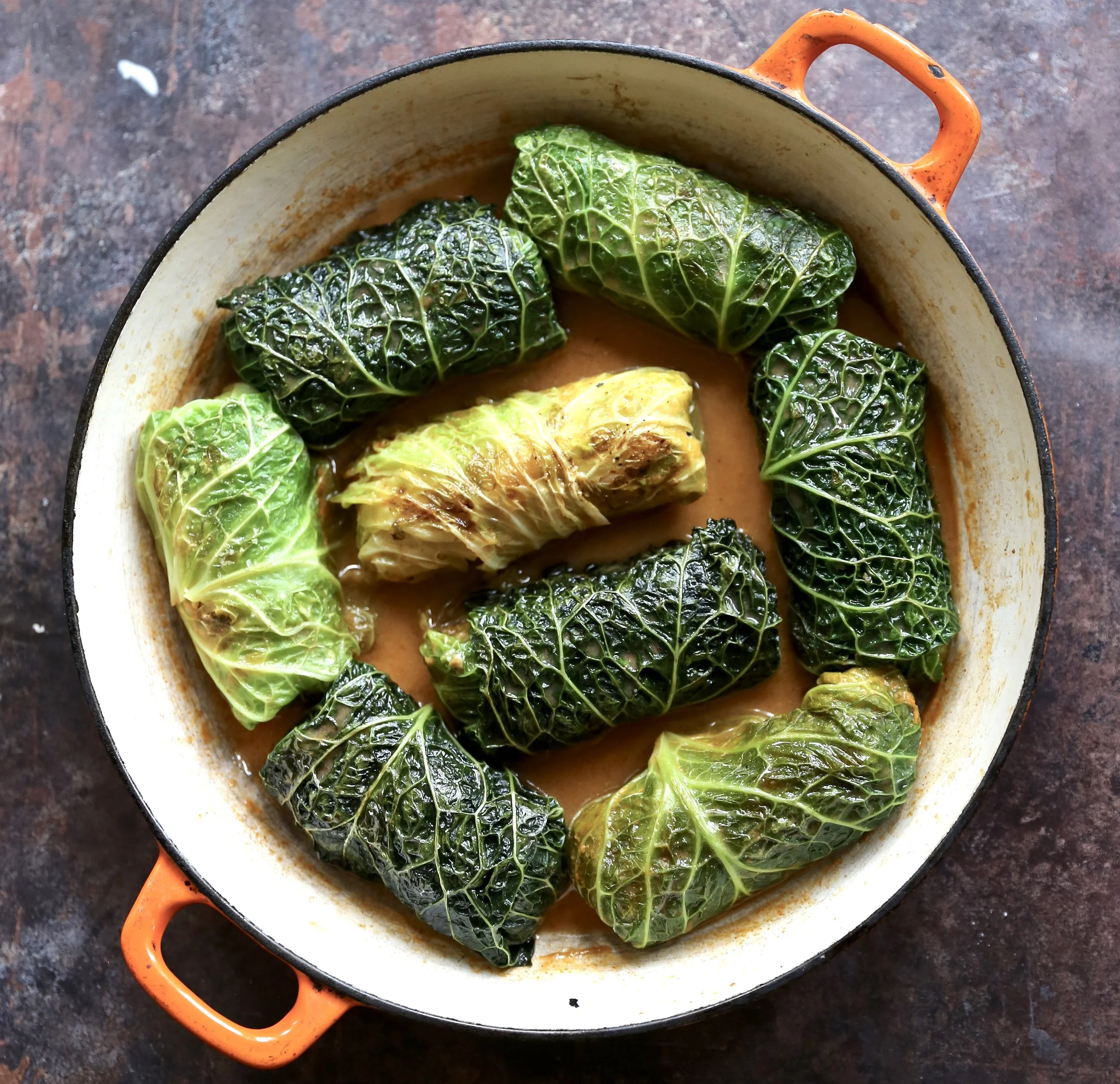 KIMCHI AND TOFU CABBAGE ROLLS