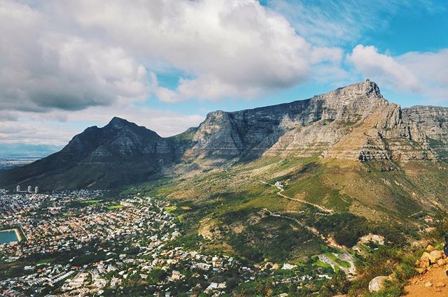 Iconic Table Mountain, towering over Cape Town