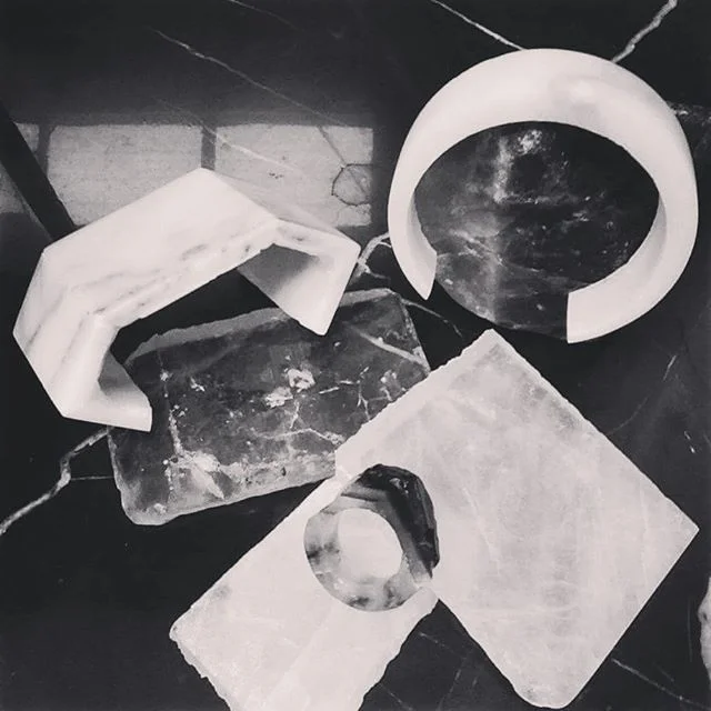 MARBLE CUFFS &amp; CRYSTAL RINGS! Some unreleased pieces I've recently created. Website for all these Earthly goods is being created at the momento. Furniture, homewares, jewellery, accessories and garments all based on using what Earth provides us w