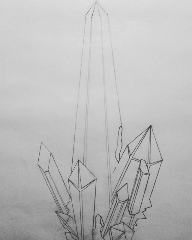 Crystal sketch I drew myself. I wish I knew how to shade. I'll@learn one day. #crystal #drawing #illustration #illustration #pencil #straightlines #quartz