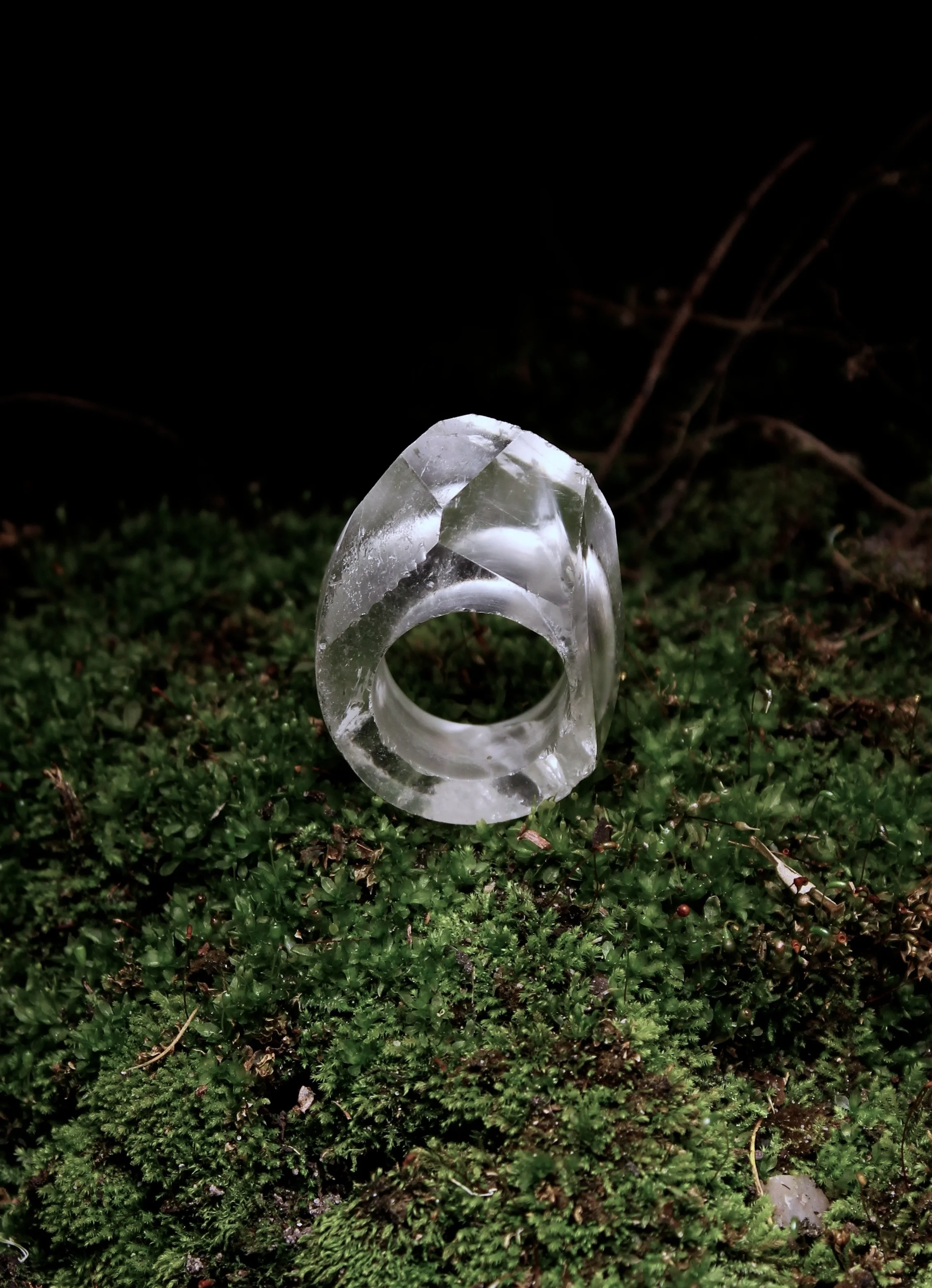 Raw Clear Quartz Ring